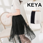 KEYA*韓系VIVI蕾絲造型長裙–2色