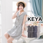 KEYA*韓系海洋風假兩件式小洋裝–3色